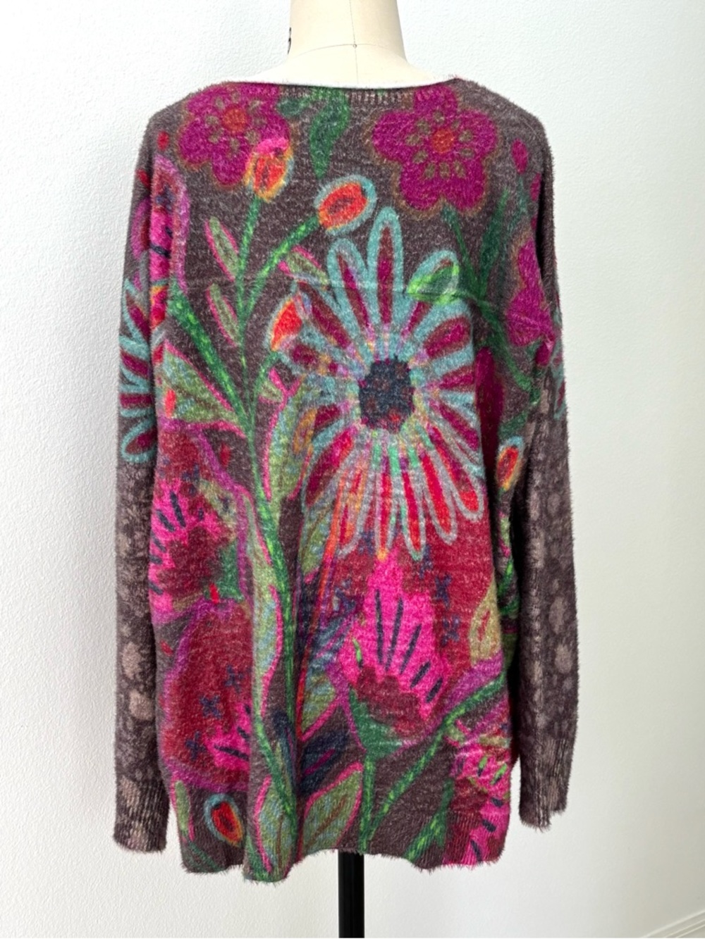Natural Life Folk Flower Pullover Sweater NWT Mauve Soft Cozy XL - Picture 5 of 8